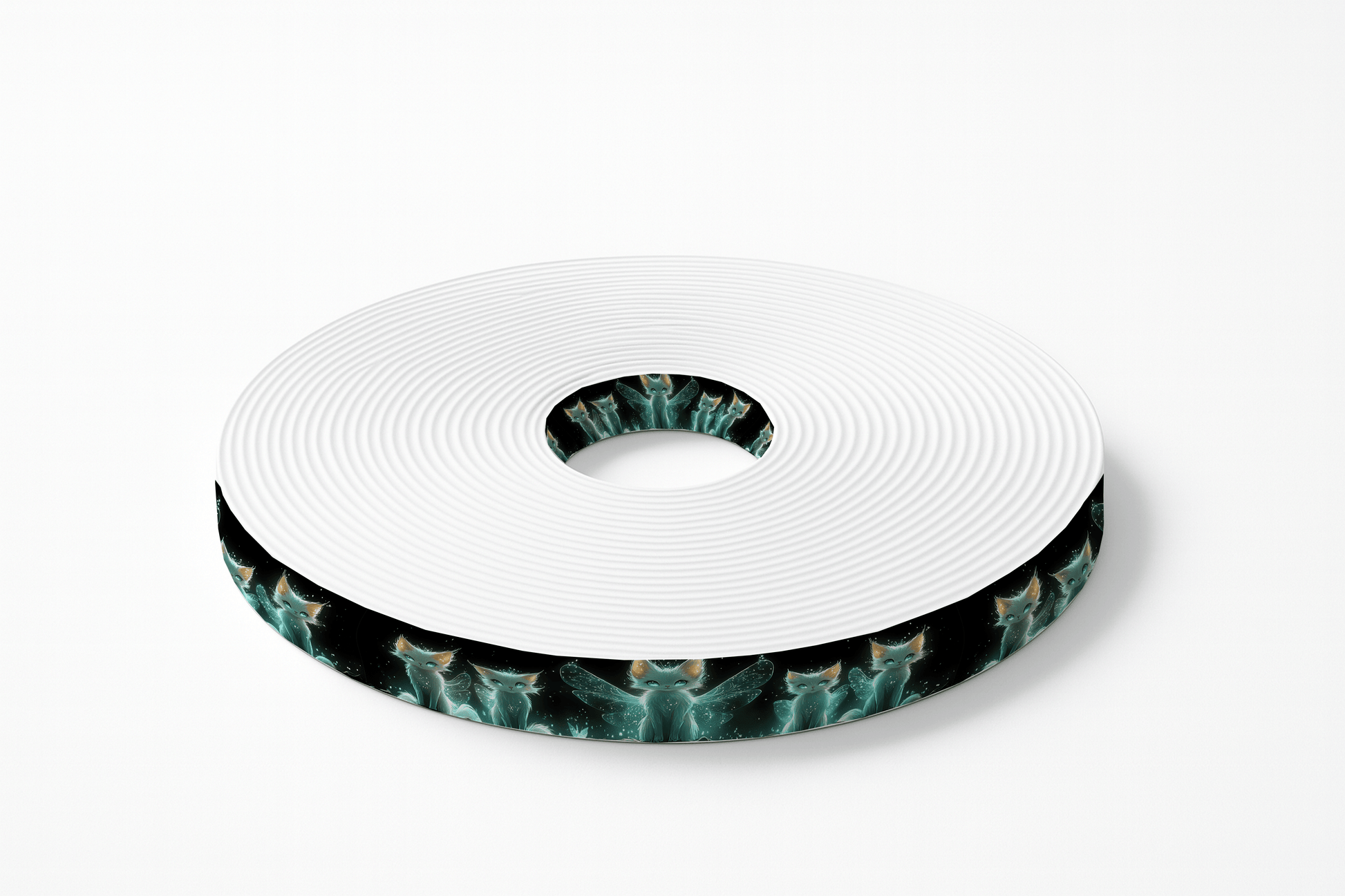 L'atelier du Fourmilier BioThane imprimé au mètre Motif BioThane imprimé – Renards fées lumineux sur fond étoilé