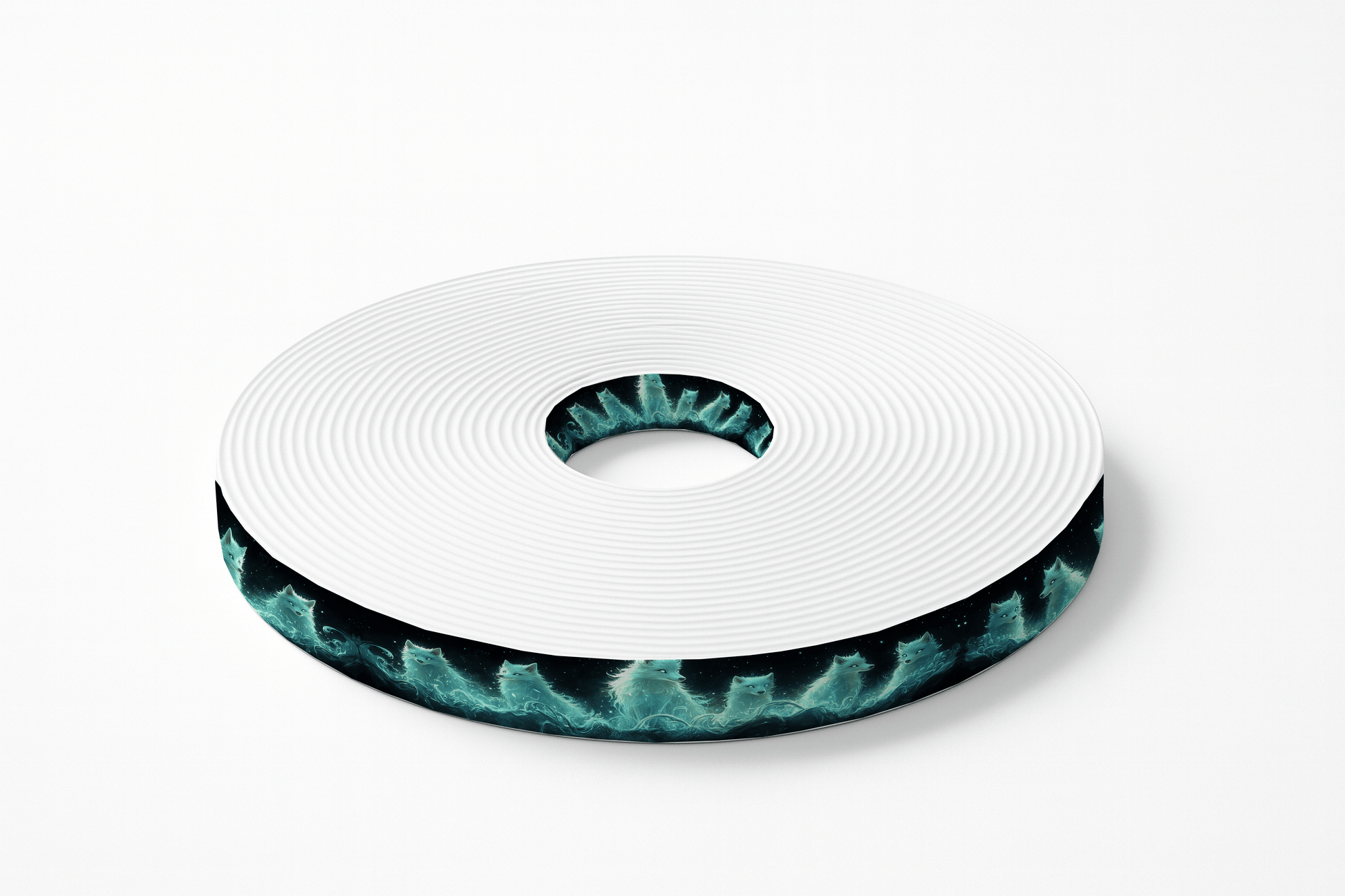 L'atelier du Fourmilier BioThane imprimé au mètre Motif BioThane imprimé — Renards lumineux féériques