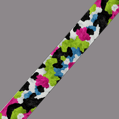 L'atelier du Fourmilier BioThane imprimé au mètre Motif BioThane imprimé UV – Camouflage fluo coloré