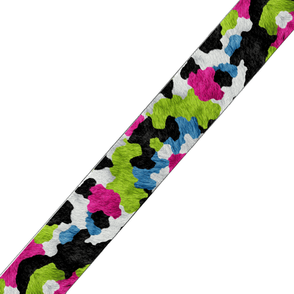 L'atelier du Fourmilier BioThane imprimé au mètre Motif BioThane imprimé UV – Camouflage fluo coloré
