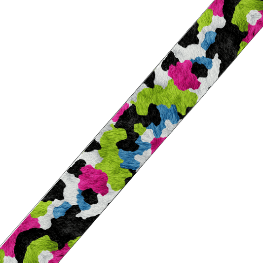 L'atelier du Fourmilier BioThane imprimé au mètre Motif BioThane imprimé UV – Camouflage fluo coloré