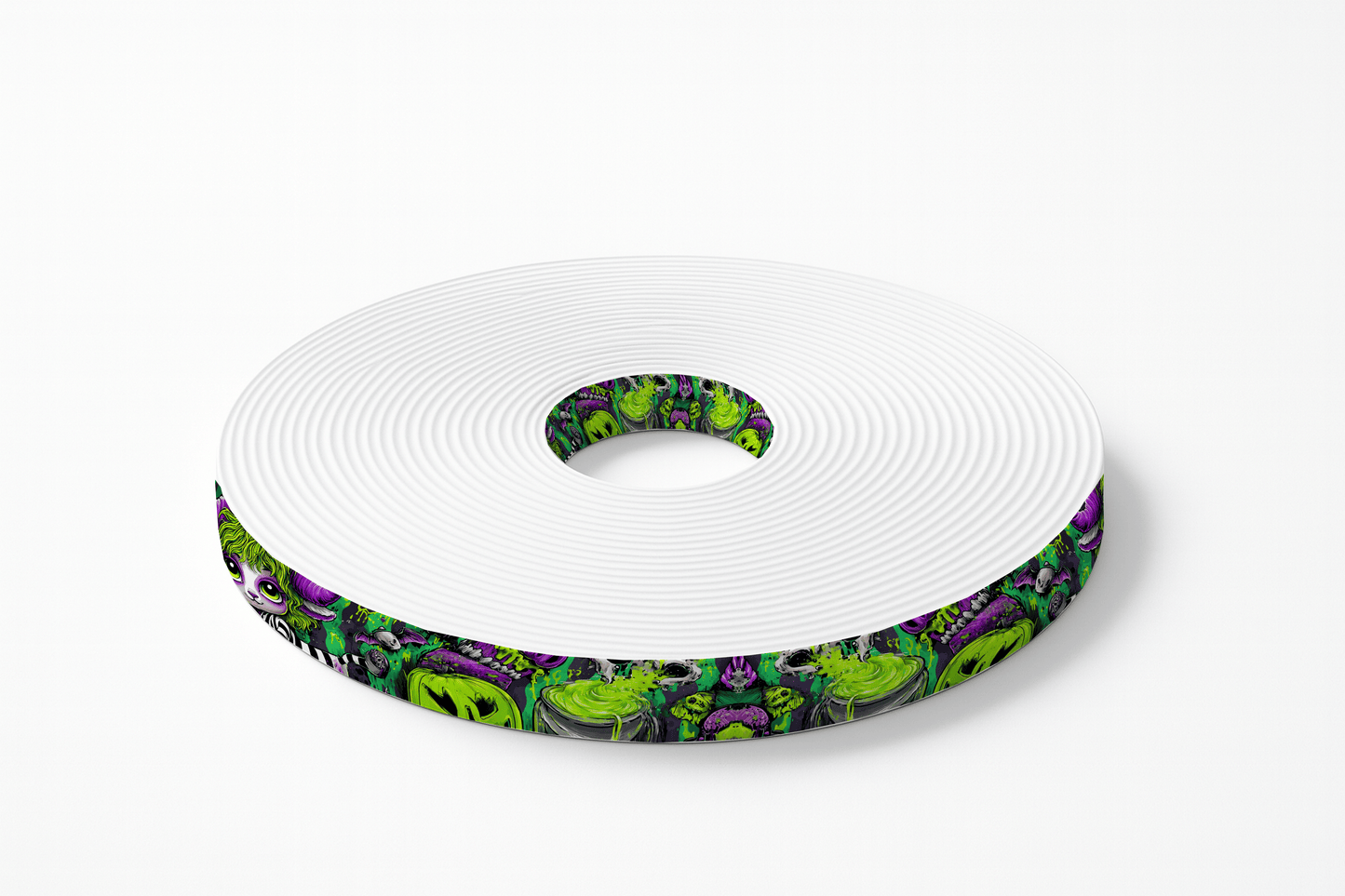 L'atelier du Fourmilier BioThane imprimé au mètre 💚 Motif BioThane imprimé UV – Créature Pop d’Halloween