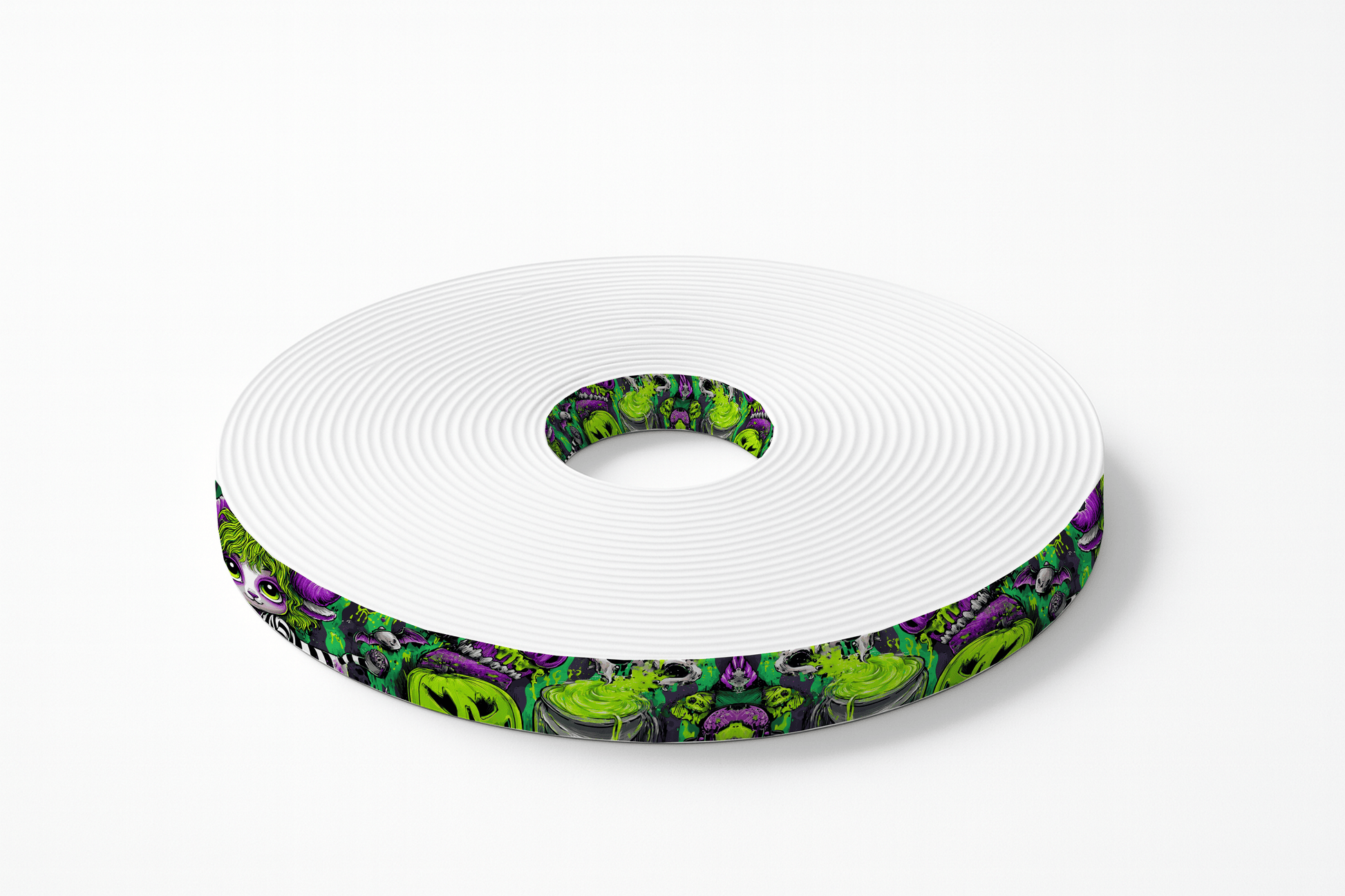 L'atelier du Fourmilier BioThane imprimé au mètre 💚 Motif BioThane imprimé UV – Créature Pop d’Halloween