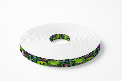 L'atelier du Fourmilier BioThane imprimé au mètre 💚 Motif BioThane imprimé UV – Créature Pop d’Halloween