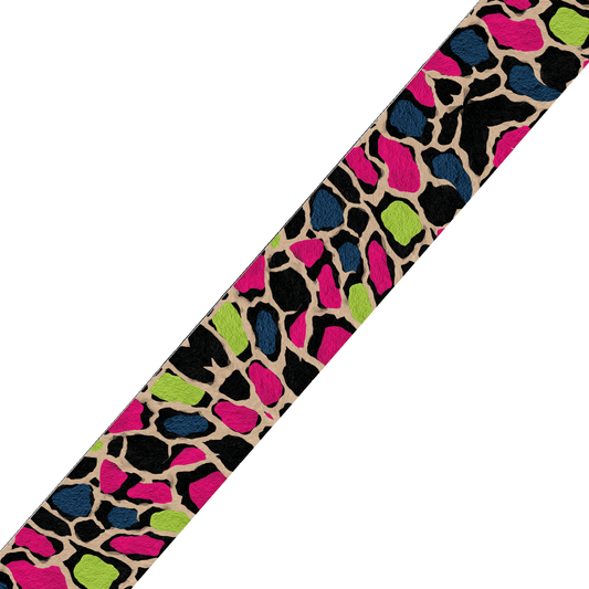 L'atelier du Fourmilier BioThane imprimé au mètre Motif BioThane imprimé UV – Léopard multicolore pop