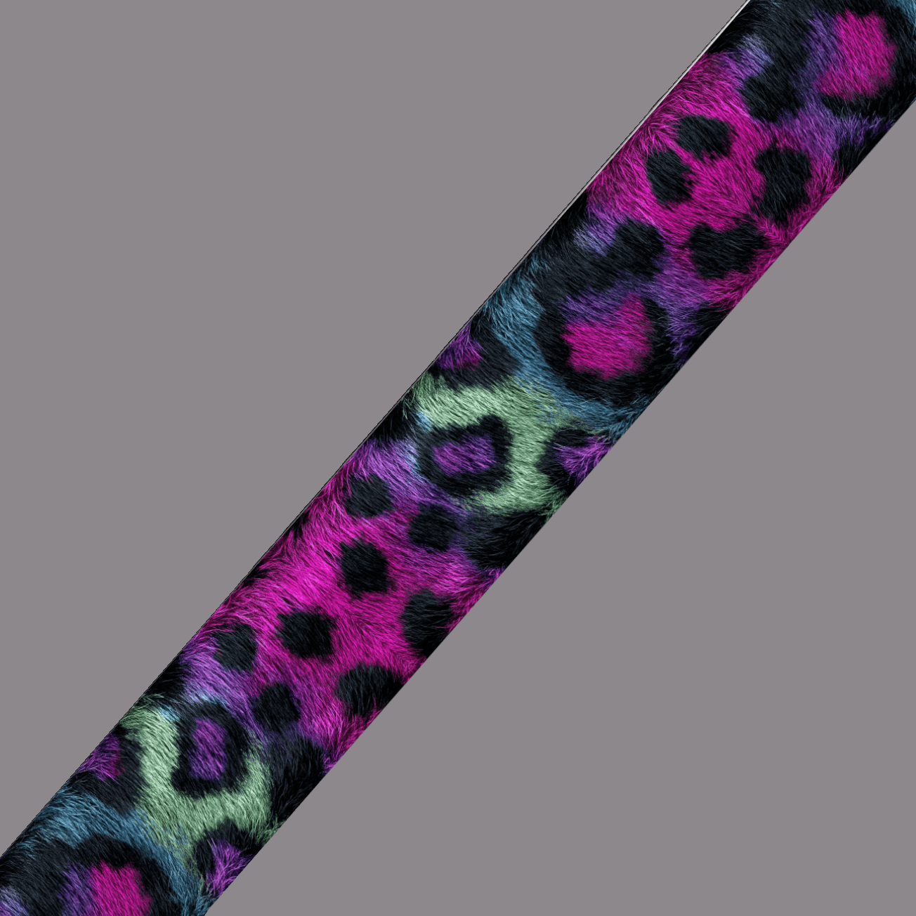 L'atelier du Fourmilier BioThane imprimé au mètre Motif BioThane imprimé UV – Léopard violet & vert irisé