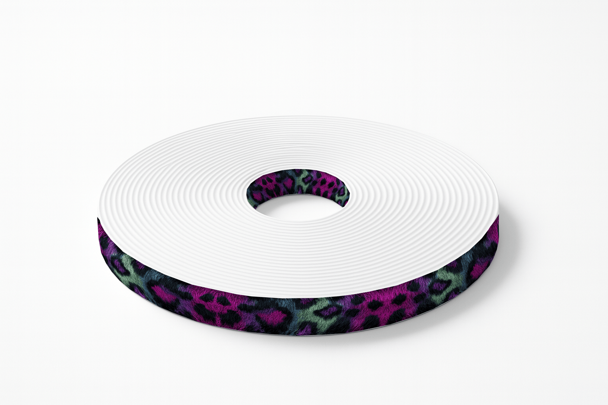 L'atelier du Fourmilier BioThane imprimé au mètre Motif BioThane imprimé UV – Léopard violet & vert irisé