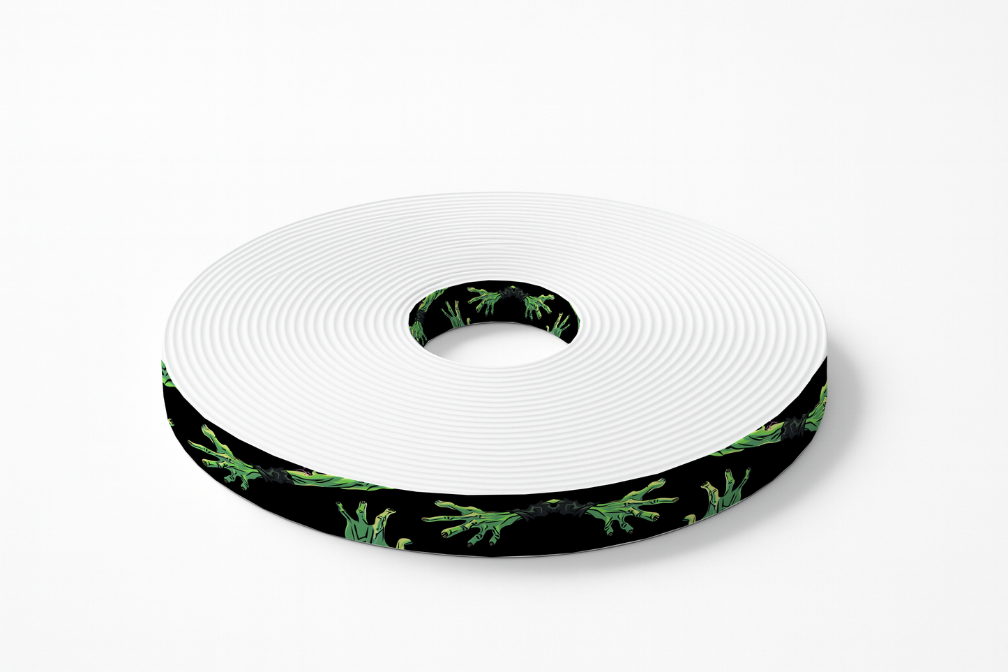 L'atelier du Fourmilier BioThane imprimé au mètre 🧟 Motif BioThane imprimé UV – Mains de zombie verdâtres