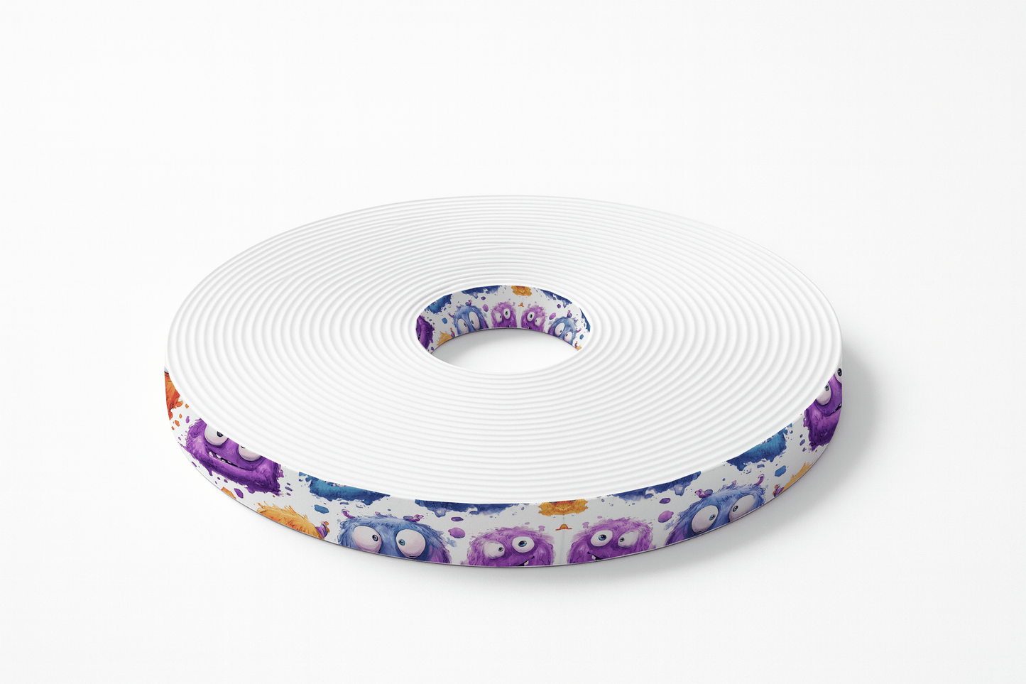L'atelier du Fourmilier BioThane imprimé au mètre 👾 Motif BioThane imprimé UV – Petits Monstres colorés