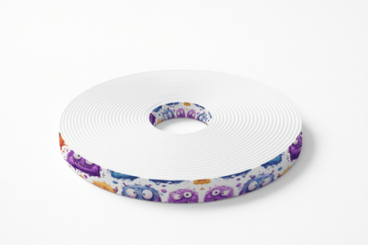 L'atelier du Fourmilier BioThane imprimé au mètre 👾 Motif BioThane imprimé UV – Petits Monstres colorés