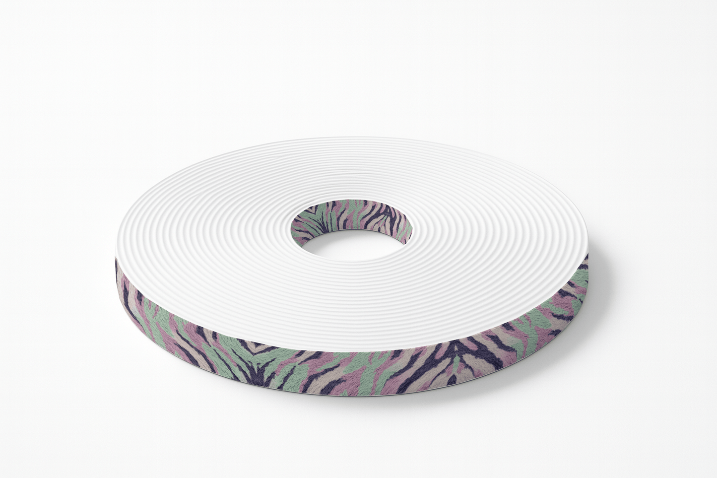 L'atelier du Fourmilier BioThane imprimé au mètre Motif BioThane imprimé UV – Zébré pastel vert & lilas