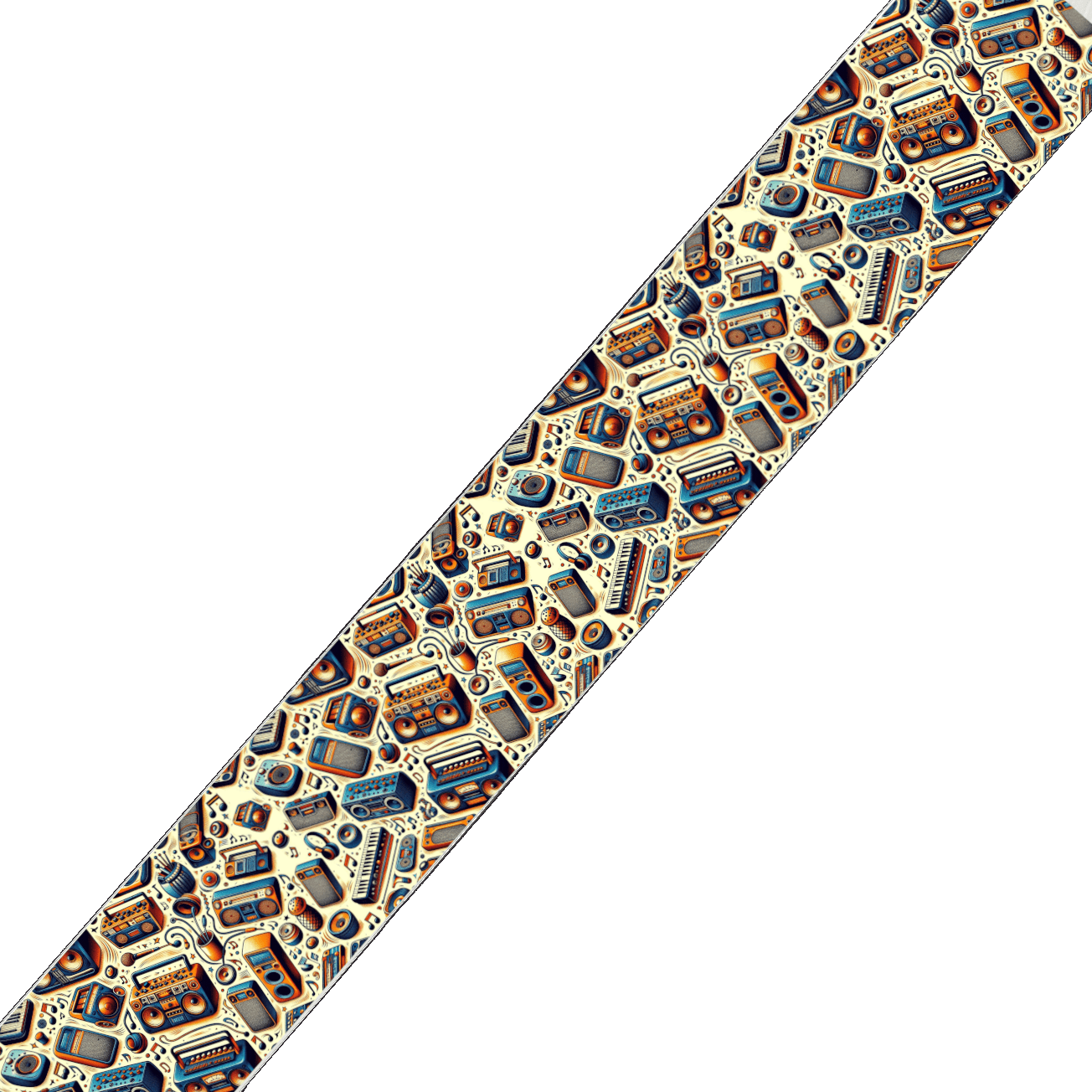 L'atelier du Fourmilier BioThane imprimé au mètre Motif BioThane – Radios Vintage pop