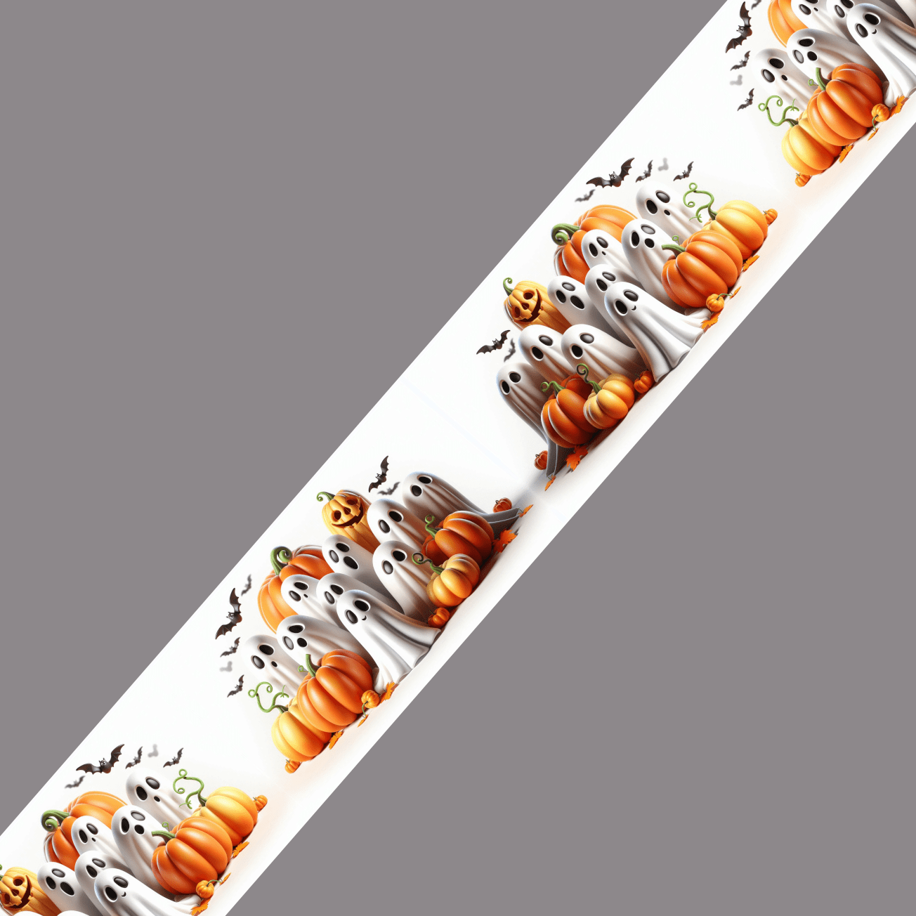 L'atelier du Fourmilier BioThane imprimé au mètre Motif Halloween - Fantômes et Citrouilles (BioThane imprimé)