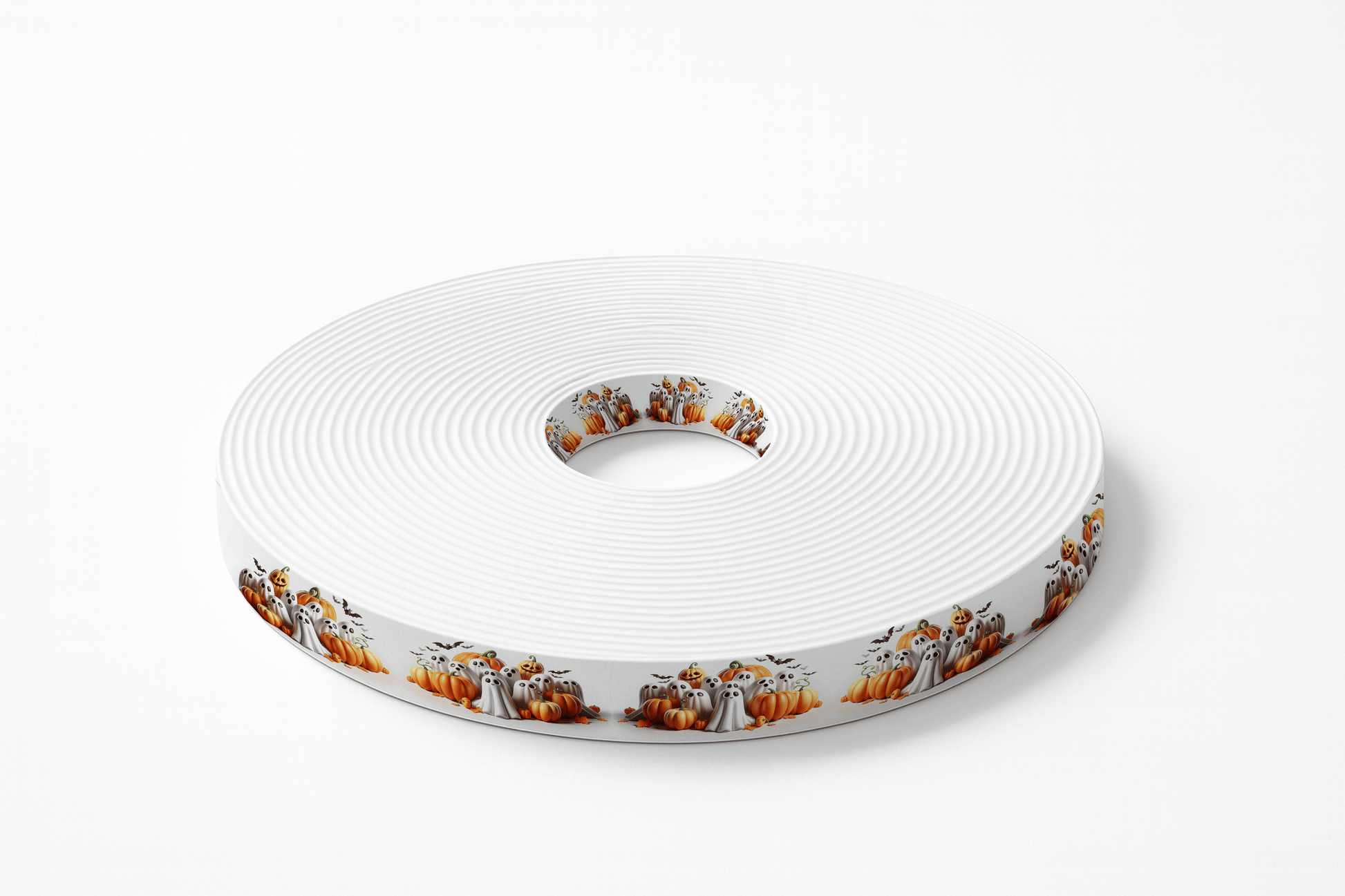 L'atelier du Fourmilier BioThane imprimé au mètre Motif Halloween - Fantômes et Citrouilles (BioThane imprimé)