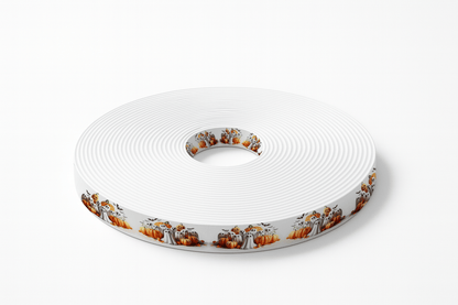 L'atelier du Fourmilier BioThane imprimé au mètre Motif Halloween - Fantômes et Citrouilles (BioThane imprimé)