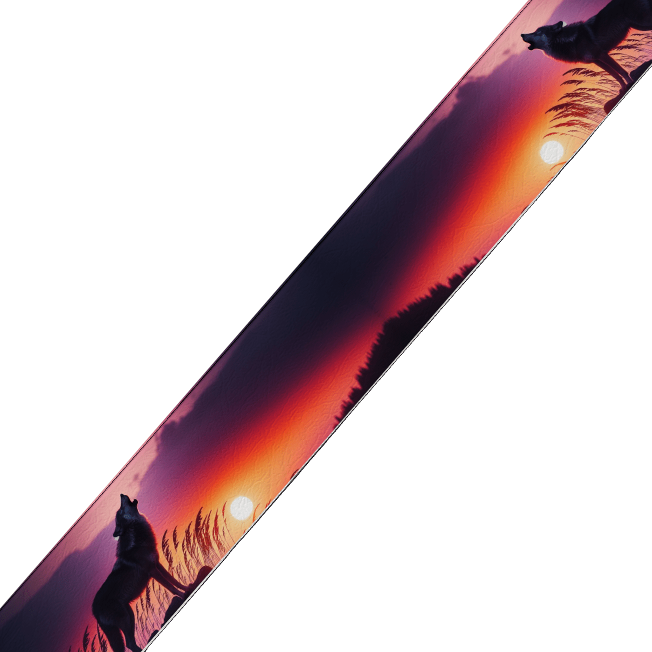 L'atelier du Fourmilier BioThane imprimé au mètre Sangle BioThane® imprimée - Loup au crépuscule