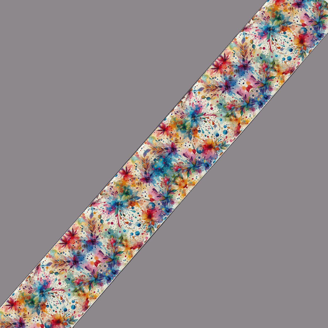 L'atelier du Fourmilier BioThane imprimé au mètre Sangle BioThane® imprimée – Motif Abstrait Coloré