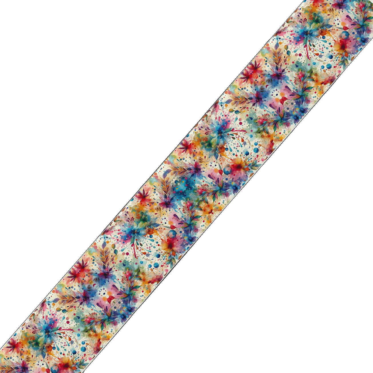 L'atelier du Fourmilier BioThane imprimé au mètre Sangle BioThane® imprimée – Motif Abstrait Coloré