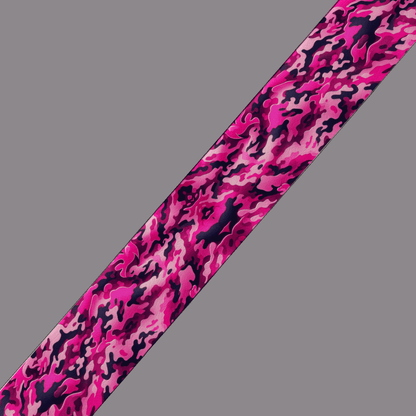 L'atelier du Fourmilier BioThane imprimé au mètre Sangle BioThane imprimée – Motif camouflage rose