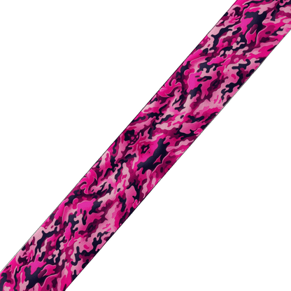 L'atelier du Fourmilier BioThane imprimé au mètre Sangle BioThane imprimée – Motif camouflage rose