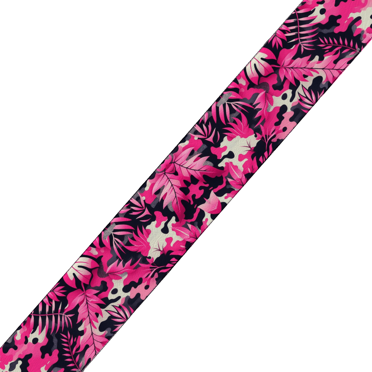 L'atelier du Fourmilier BioThane imprimé au mètre Sangle BioThane® imprimée – Motif Camouflage Tropical Rose