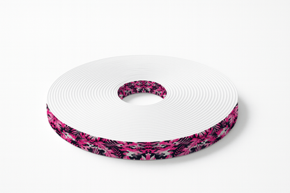 L'atelier du Fourmilier BioThane imprimé au mètre Sangle BioThane® imprimée – Motif Camouflage Tropical Rose