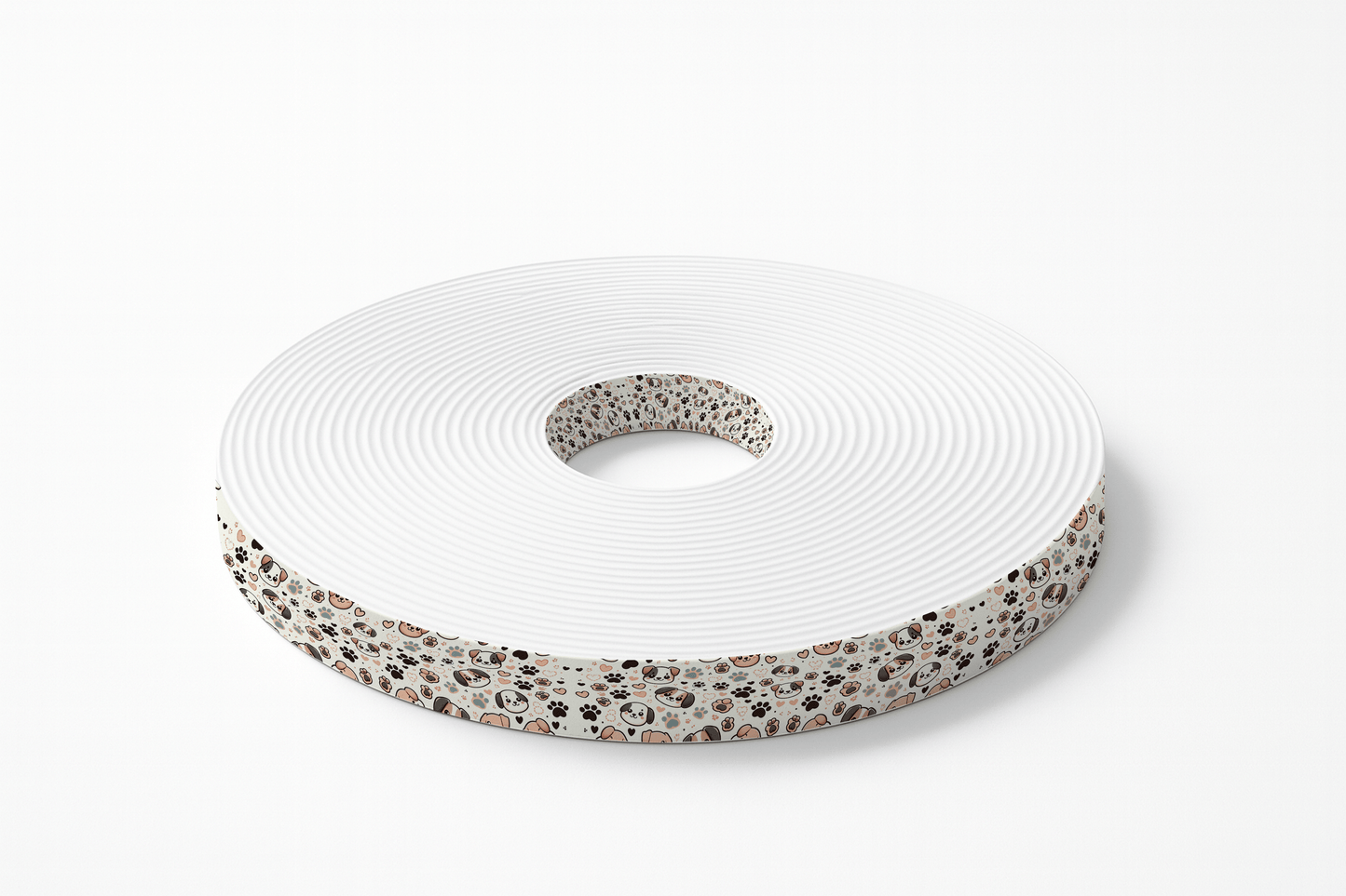 L'atelier du Fourmilier BioThane imprimé au mètre Sangle BioThane® imprimée – Motif Chiens & Empreintes