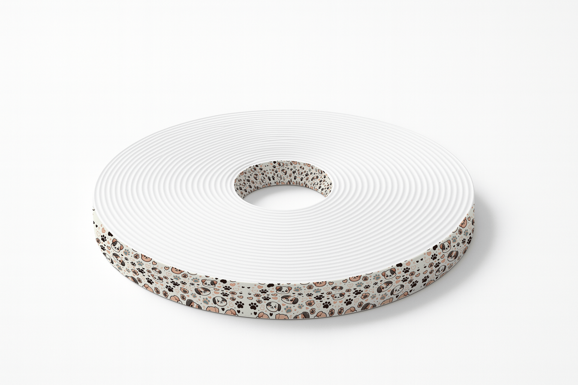 L'atelier du Fourmilier BioThane imprimé au mètre Sangle BioThane® imprimée – Motif Chiens & Empreintes