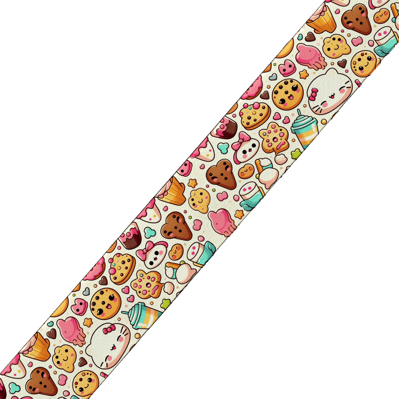 L'atelier du Fourmilier BioThane imprimé au mètre Sangle BioThane® imprimée – Motif Gourmandises Craquantes