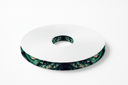 L'atelier du Fourmilier BioThane imprimé au mètre Sangle BioThane® Imprimée – Motif Marbré Émeraude