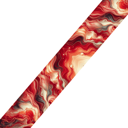 L'atelier du Fourmilier BioThane imprimé au mètre Sangle BioThane® imprimée – Motif Marbré Rouge