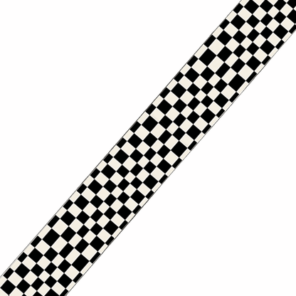 L'atelier du Fourmilier BioThane imprimé au mètre Sangle damier noir imprimée au mètre
