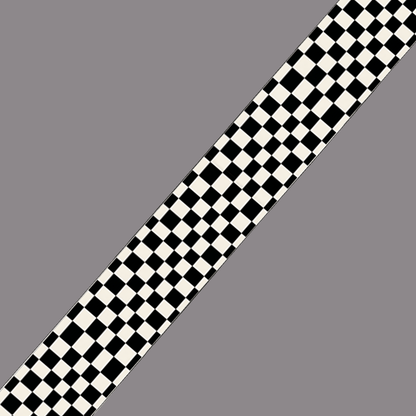 L'atelier du Fourmilier BioThane imprimé au mètre Sangle damier noir imprimée au mètre