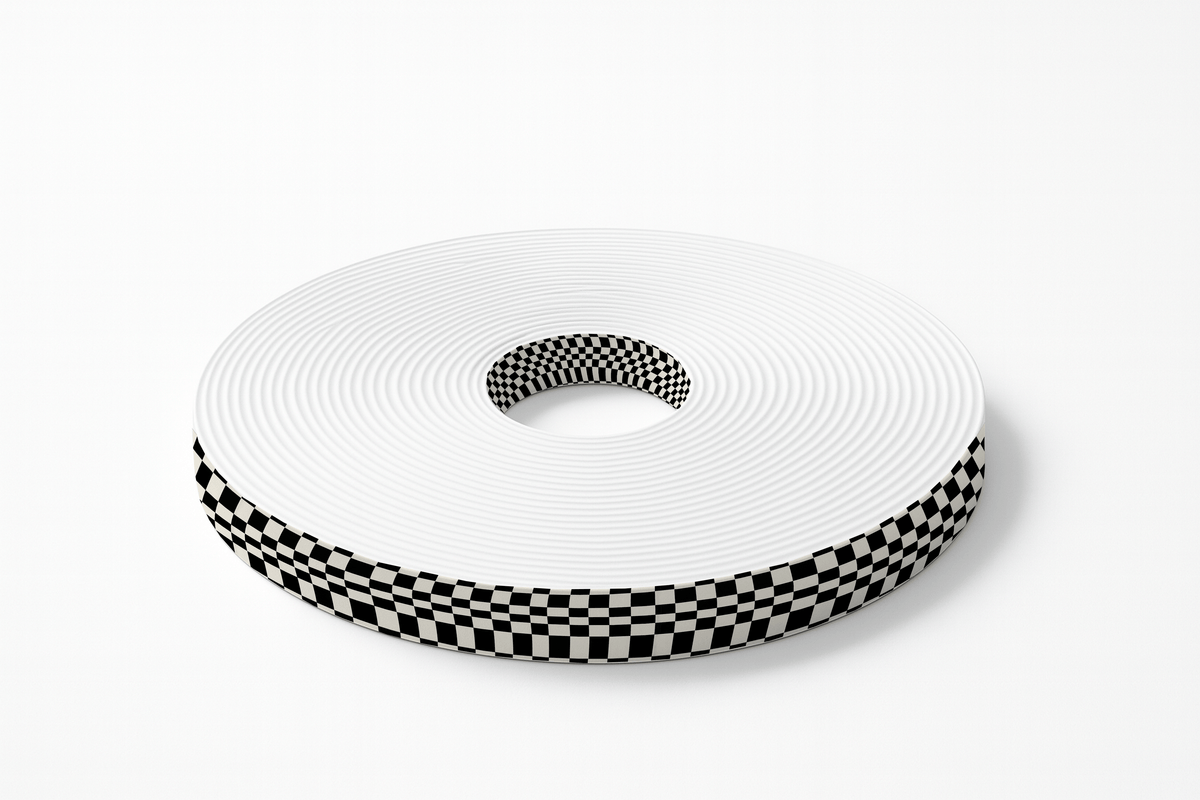 L'atelier du Fourmilier BioThane imprimé au mètre Sangle damier noir imprimée au mètre