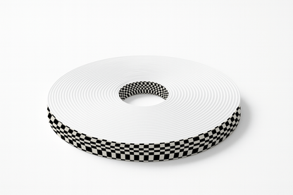L'atelier du Fourmilier BioThane imprimé au mètre Sangle damier noir imprimée au mètre