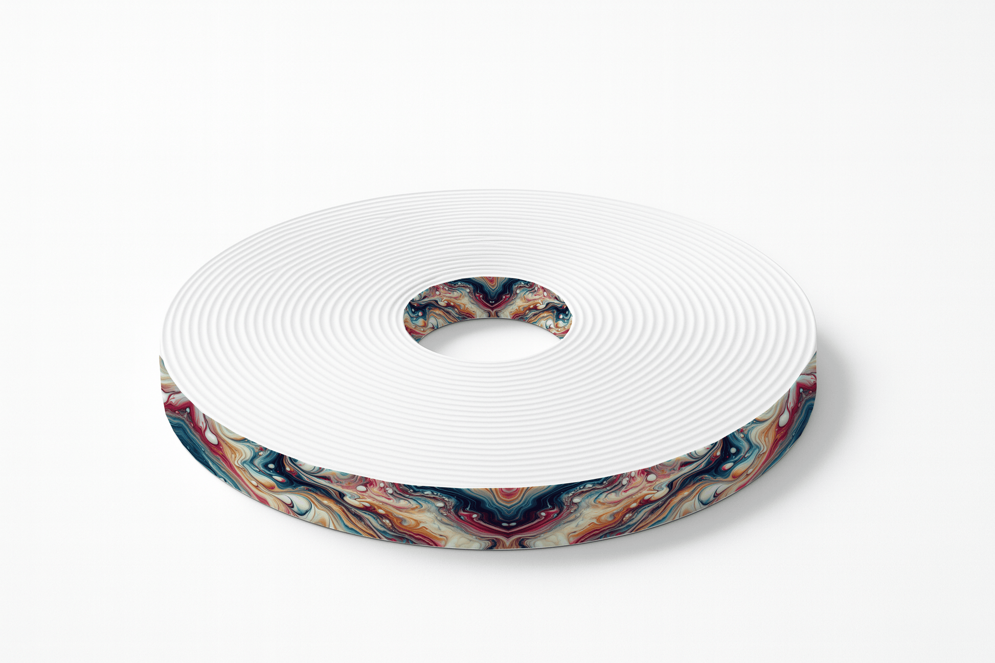 L'atelier du Fourmilier BioThane imprimé au mètre Sangle en BioThane® Imprimée – Motif Marbré Multicolore