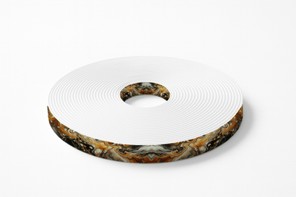 L'atelier du Fourmilier BioThane imprimé au mètre Sangle en BioThane® imprimée – Motif Marbré Orange & Noir