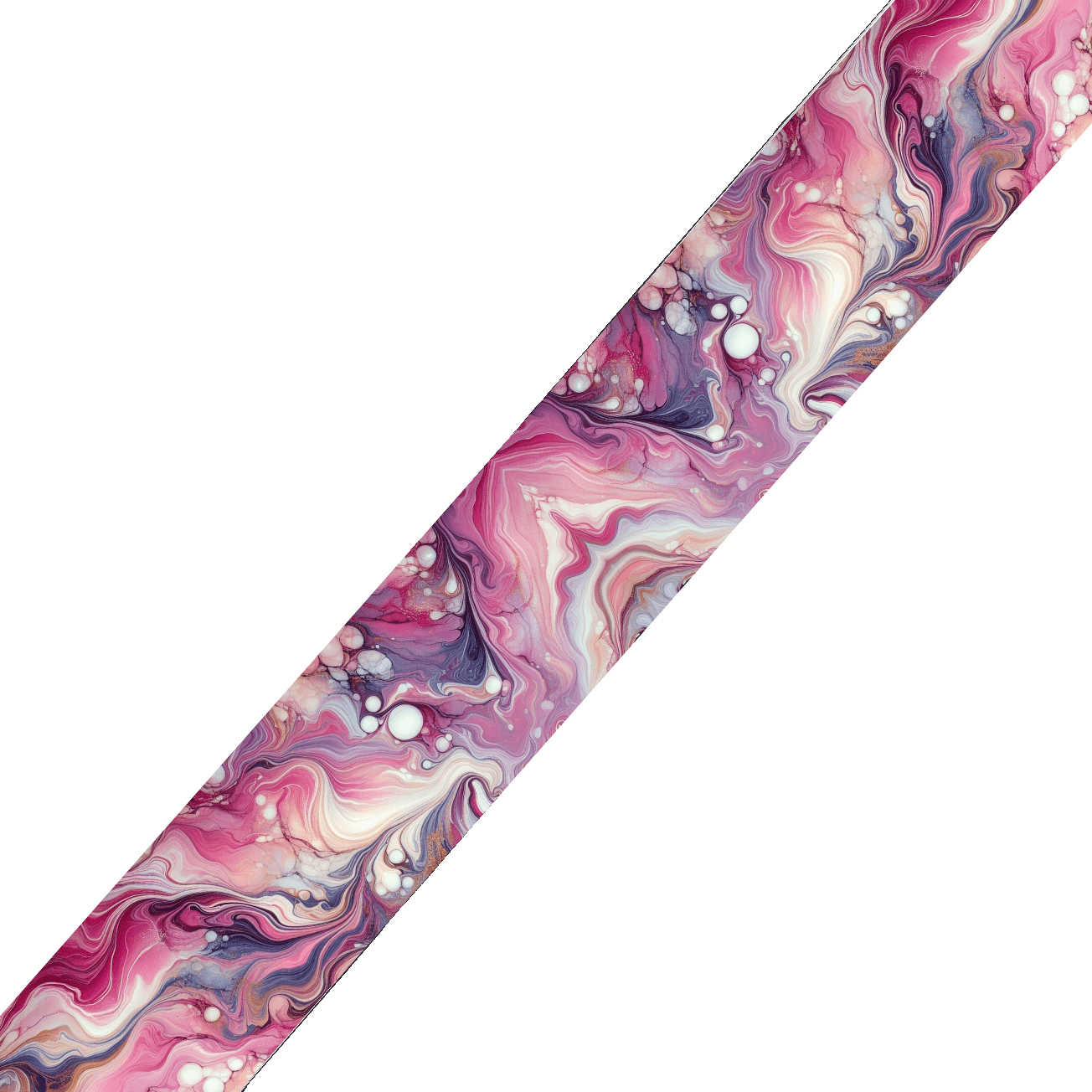 L'atelier du Fourmilier BioThane imprimé au mètre Sangle en BioThane® imprimée – Motif marbré rose