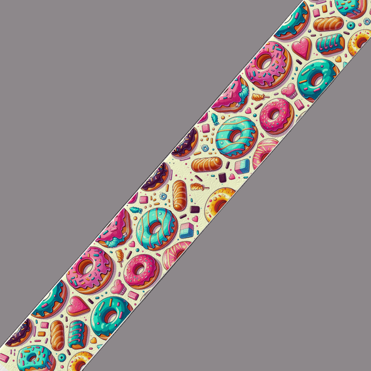 L'atelier du Fourmilier BioThane imprimé au mètre Sangle en BioThane® – Motif Donuts