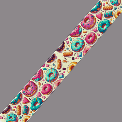 L'atelier du Fourmilier BioThane imprimé au mètre Sangle en BioThane® – Motif Donuts