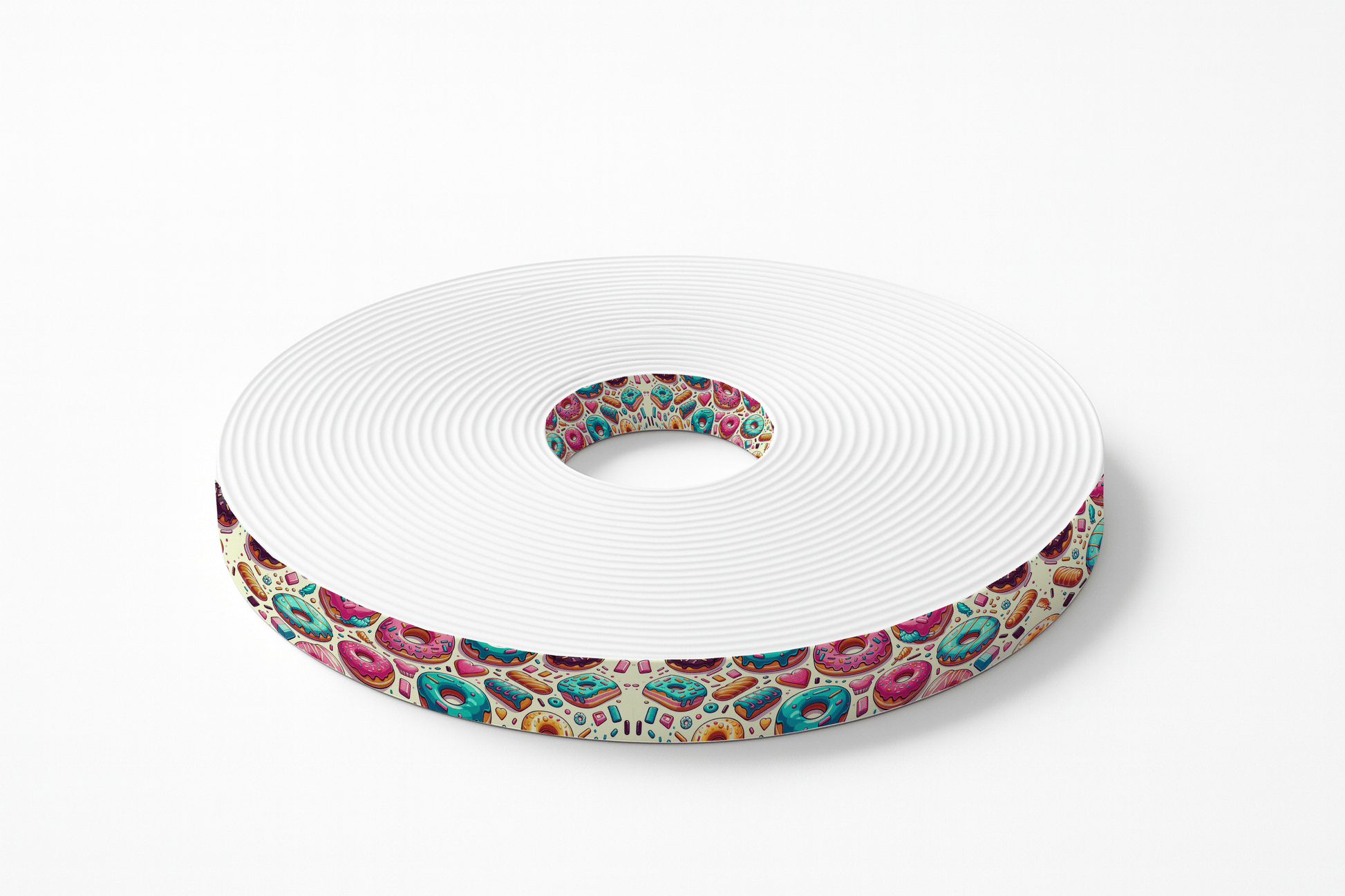 L'atelier du Fourmilier BioThane imprimé au mètre Sangle en BioThane® – Motif Donuts