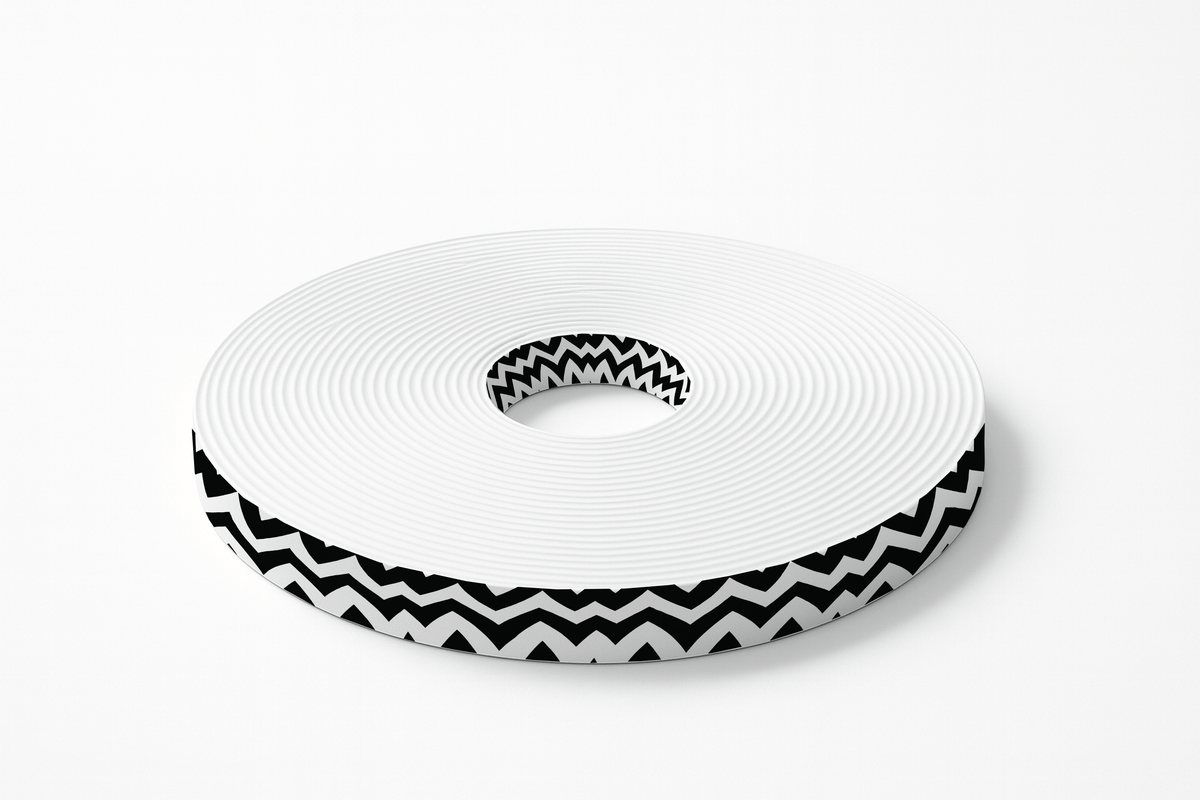L'atelier du Fourmilier BioThane imprimé au mètre Sangle imprimée au mètre motif zigzag