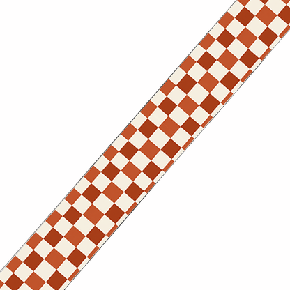 L'atelier du Fourmilier BioThane imprimé au mètre Sangle imprimée motif damier rouge au mètre