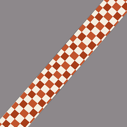 L'atelier du Fourmilier BioThane imprimé au mètre Sangle imprimée motif damier rouge au mètre