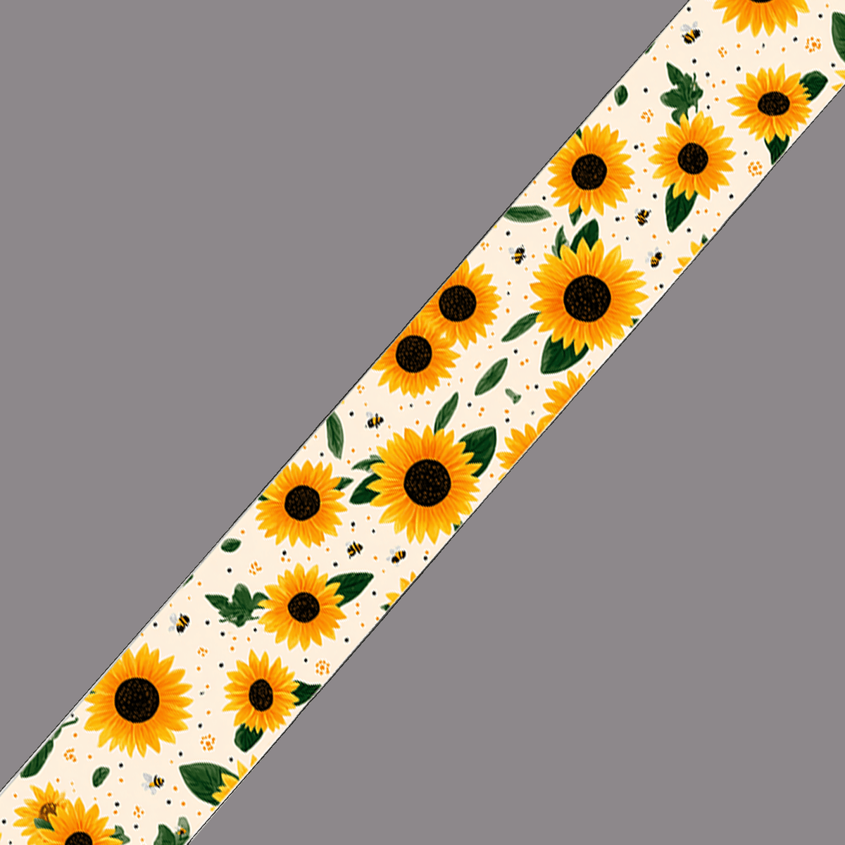 L'atelier du Fourmilier BioThane imprimé au mètre Sangle imprimée tournesols au mètre