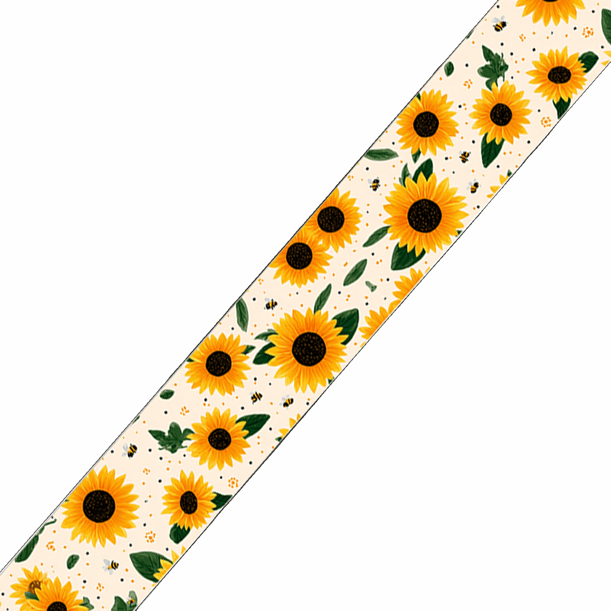 L'atelier du Fourmilier BioThane imprimé au mètre Sangle imprimée tournesols au mètre