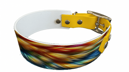 L'atelier du Fourmilier collier bicolore 1 Collier bicolore large pour chien en BioThane® imprimé – Collection fourrures et pelages – 38/25 mm