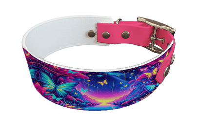 L'atelier du Fourmilier collier bicolore 102 Collier bicolore large pour chien en BioThane® imprimé – Collection insectes– 38/25 mm