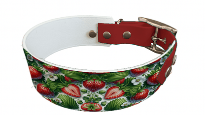 L'atelier du Fourmilier collier bicolore 107 Collier bicolore large pour chien en BioThane® imprimé – Collection gourmandise – 38/25 mm