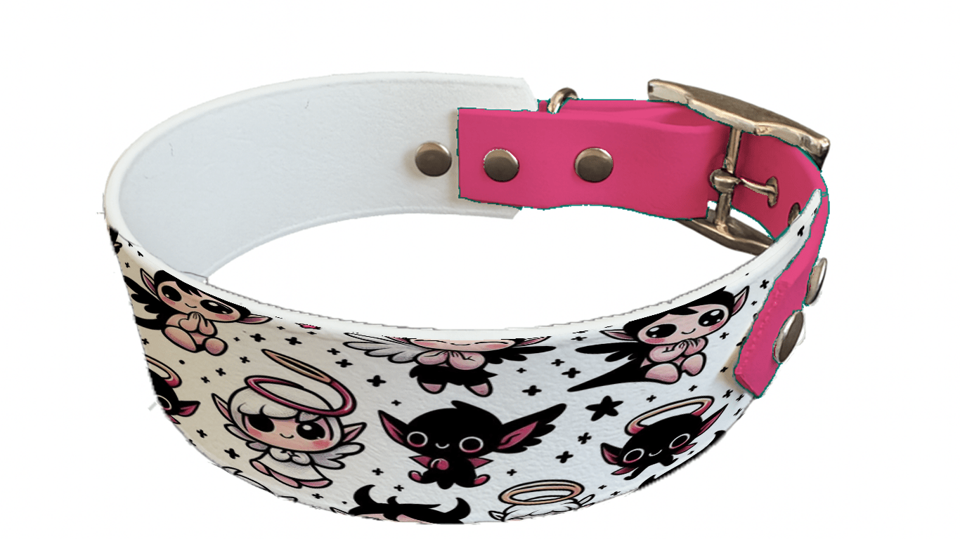 L'atelier du Fourmilier collier bicolore 119 Collier bicolore large pour chien en BioThane® imprimé – Collection Halloween– 38/25 mm